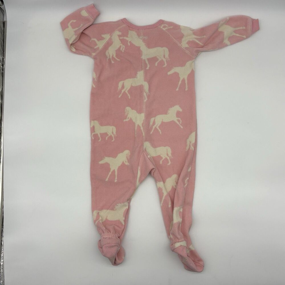 Hatley Pink Horse Fleece Footed One-Piece Coverall 6-12M Long Sleeve